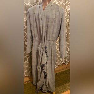 Black & White Wolf Tooth Wrap Around Long Dress